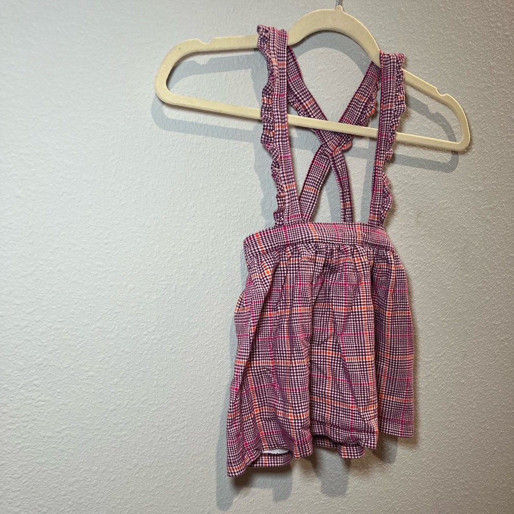 Toddler Girl Plaid Skirt With Suspenders Straps Size 4 - Picture 4 of 9